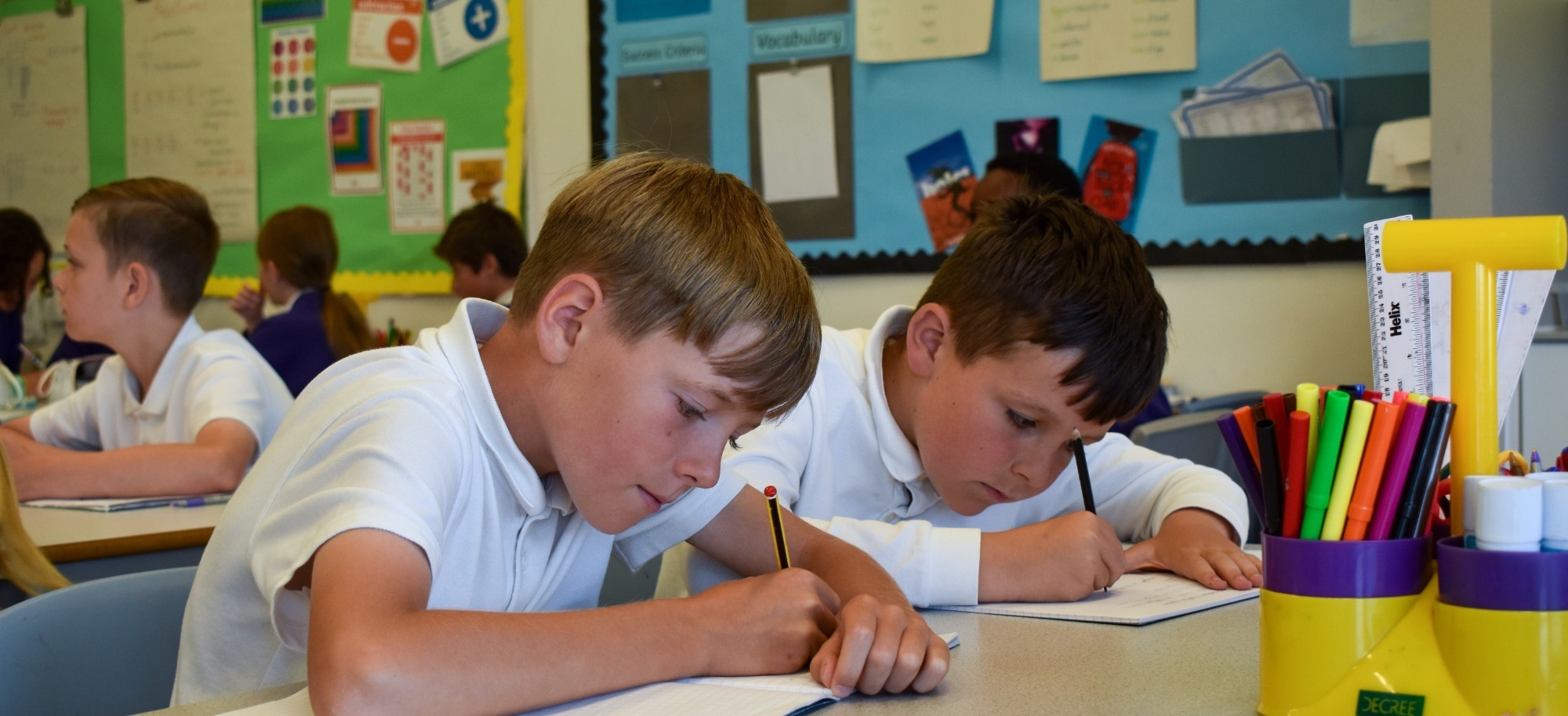 Children studying together